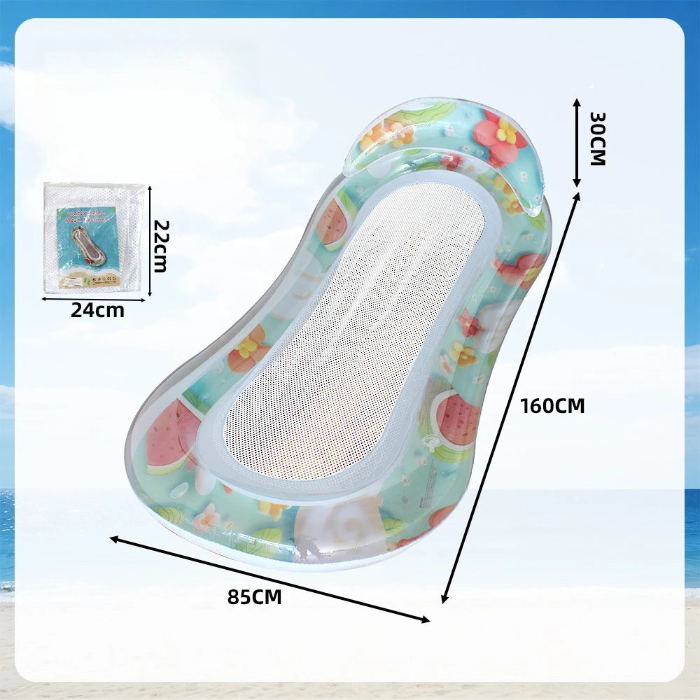 Inflatable Floating Row Toys for Adults PVC Foldable Children Water Hammock Inflatable Mat Lounge Chair Summer Outdoor Pool Toy