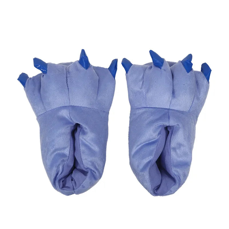 Winter Warm Soft Indoor Floor Slippers Women Men Shoes Paw Funny Animal Christmas Monster Dinosaur Claw Plush Home Random Lining