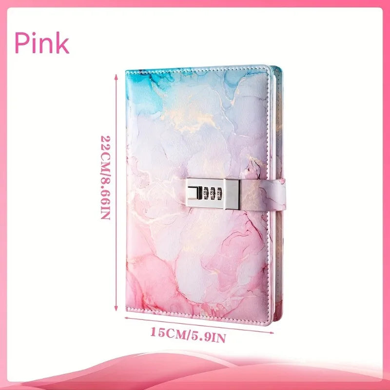 A5 Fashion Password Book With Lock Journal Creative Journal Book Student Notepad Stationery Notebook