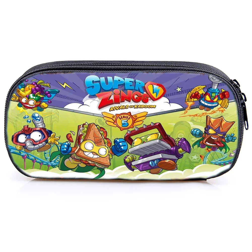 Super Zings Pencil Case Kids Pencil Holder Funny Superzings Printed Pen Bag Students Cute Bag Teens Bag Boy Girl for School