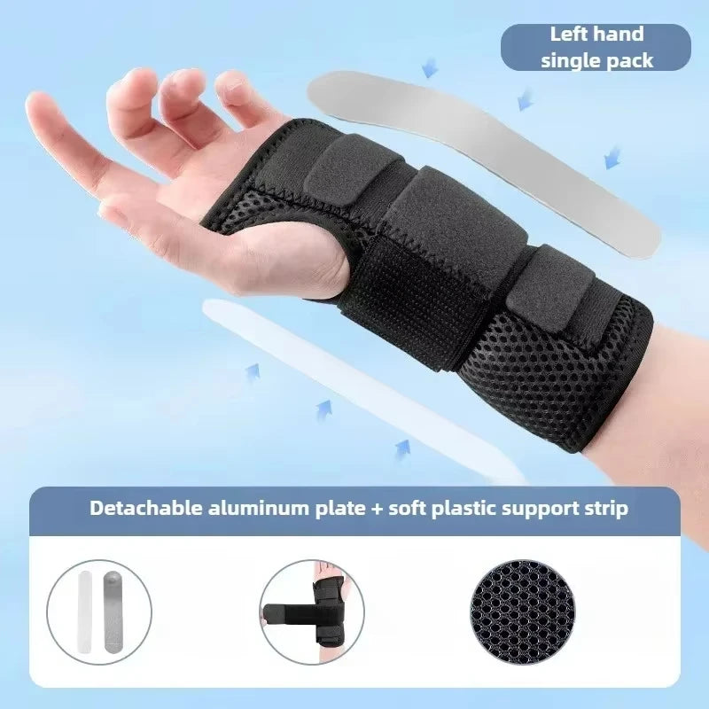 Adjustable Wrist Brace with Metal Splint Breathable Support for Sprains Carpal Tunnel Syndrome Injury Recovery for Pain Relief