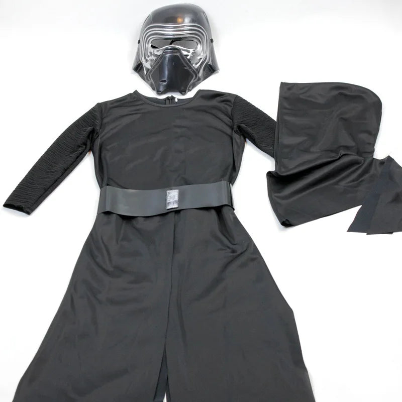 Boys Ben Solo Cosplay Kylo Ren Costume for Kids Jedi Robe with Mask Halloween Outfits