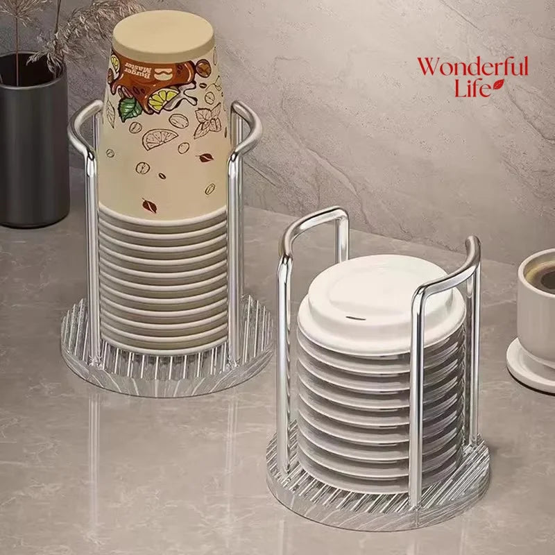 Minimalist Paper Cup Holder, Household Disposable Cup Storage Rack, Multifunctional Desktop Coffee and Milk Tea Cup Storage Rack