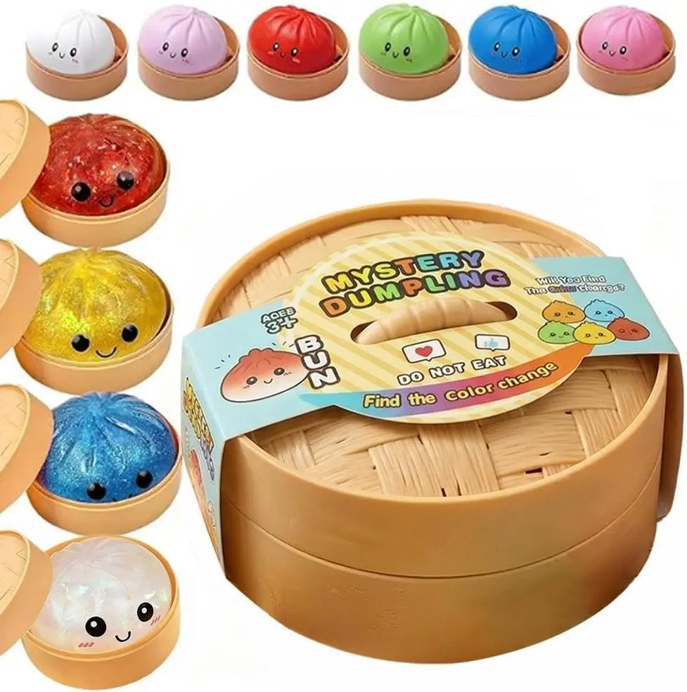 Glitter Dumpling Mystery Box: 10 Colors Random Stress Balls, Aesthetic Desktop Sensory Toy, Creative Office Fidget Gift