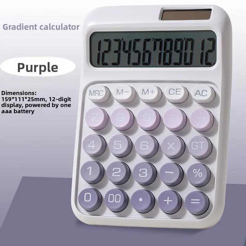 Dopamine Style Calculator Solar Dual Power Financial Accounting Calculator for Office Ladies Students Exam Office Supplies