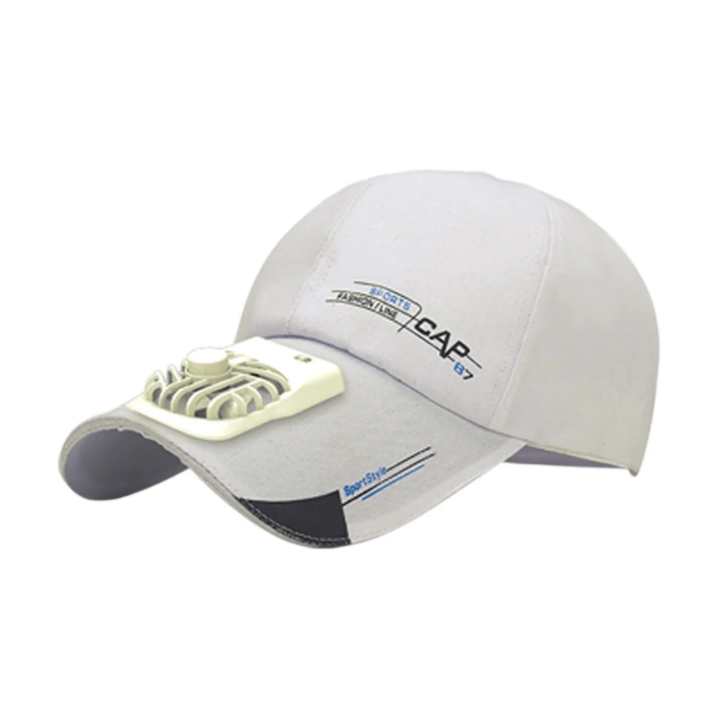 Unisex Summer USB Charging Cooling Fan Baseball Outdoor Golf Sunscreen Letters Print 2 Speed Adjustable Peaked Hat