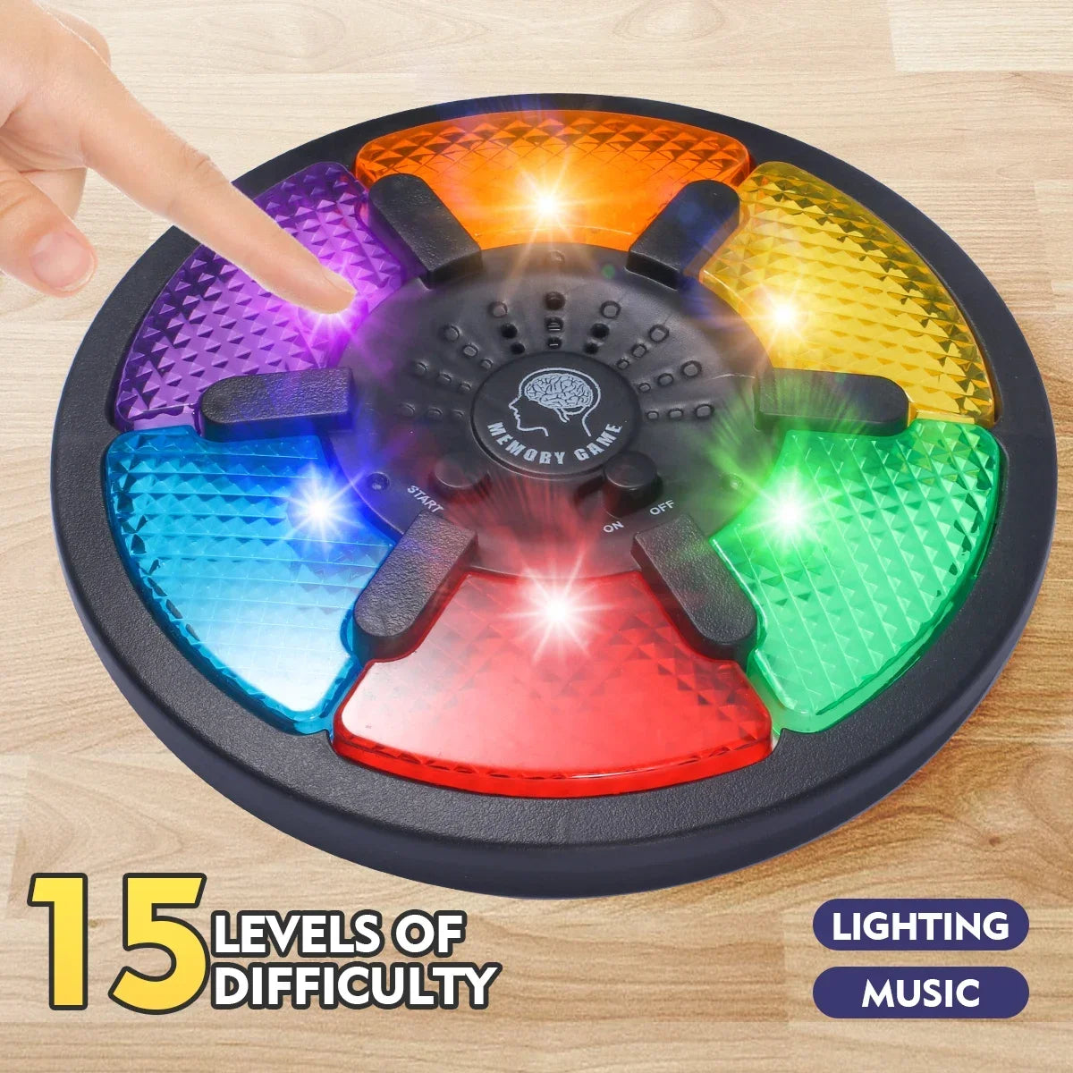 Memory Game Machine Handheld Electronic Memory Game with Light and Sound Puzzles Creative Interactive Game Toys Memory Training