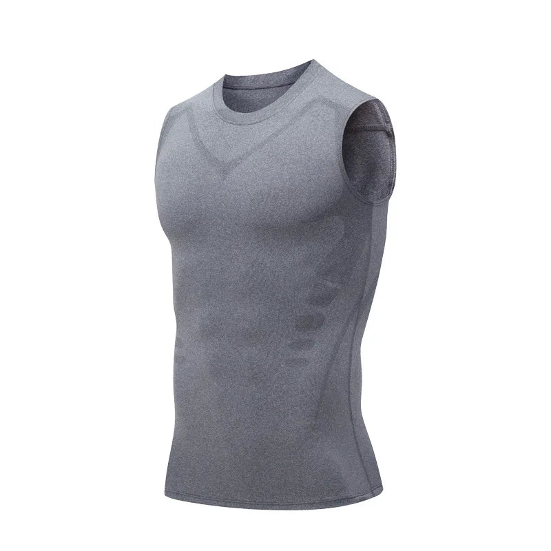 Mans Compression Tank Top Men Gym Shirt Sleeveless Quick Dry Sportswear Male Fitness Bodybuilding Vest Workout Muscle Top