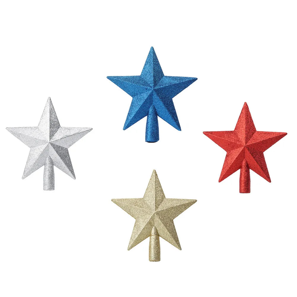 4Pcs Christmas Tree Topper Star-Shaped Treetop Decoration Xmas Tree Decor Party Decor Prop Five-Pointed Star Ornament