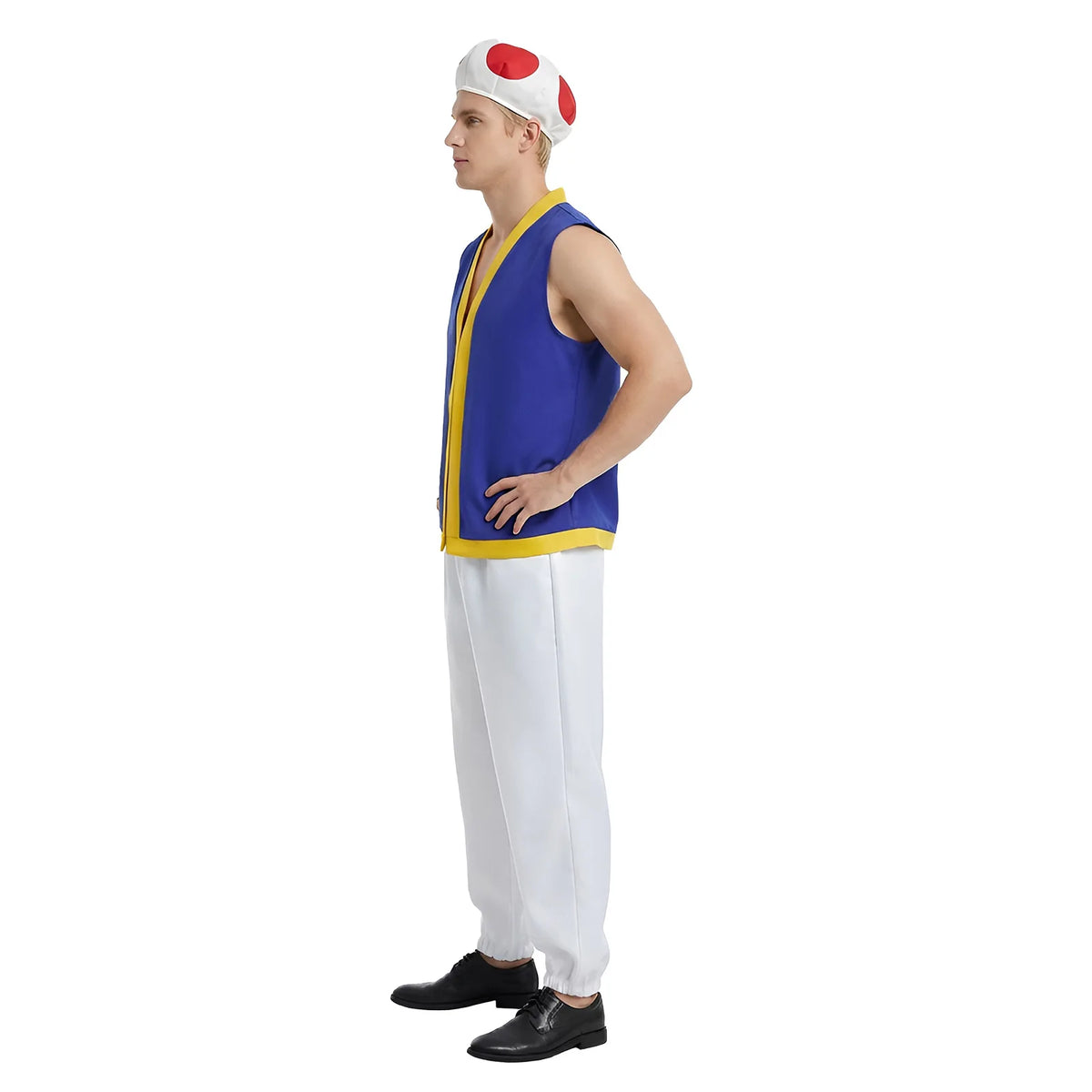 Kids Super Bros Cosplay Costume Jumpsuit with Hat, Halloween Party Fancy Dress, Mushroom Character Outfit for Boys
