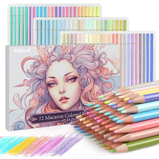 Pastel Colored Pencils – Macaron Soft Core Pencils for Coloring, 12–72 Colors