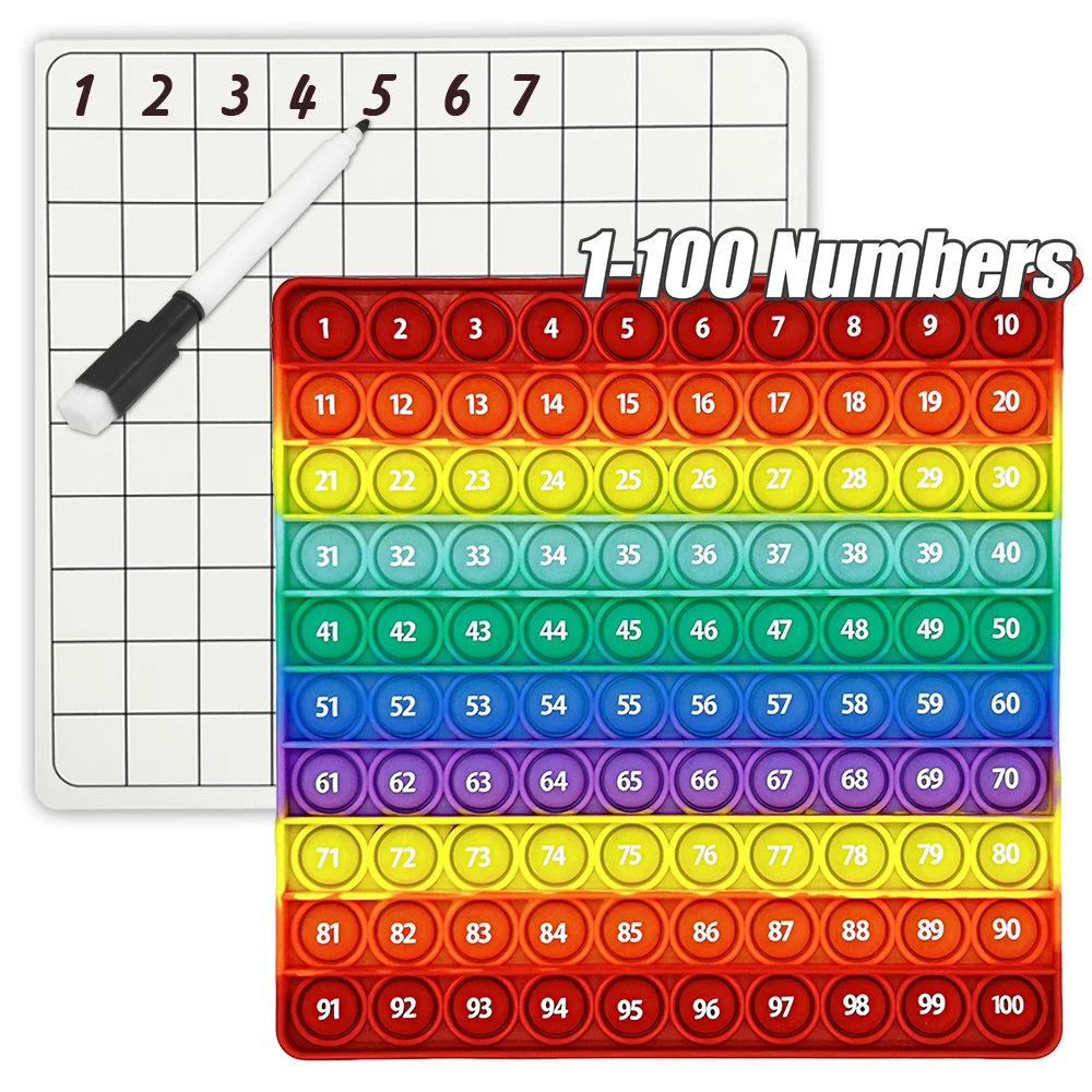 1-100 Number Learning Activities with Erasable Cards & Pens, Stationery Manipulatives Educational Toy Set for Kids Ages 3+