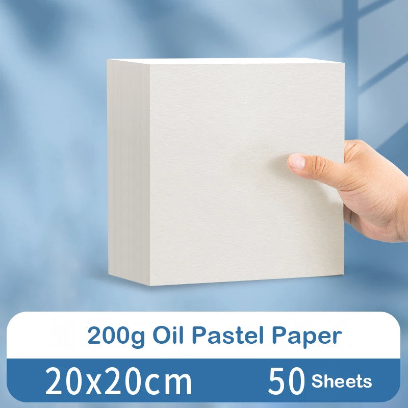 50 Sheets Art Supplies Oil Pastel Paper 200gsm Chalk Coloring Crayons Painting Books Acid Free Natural Colortones Drawing