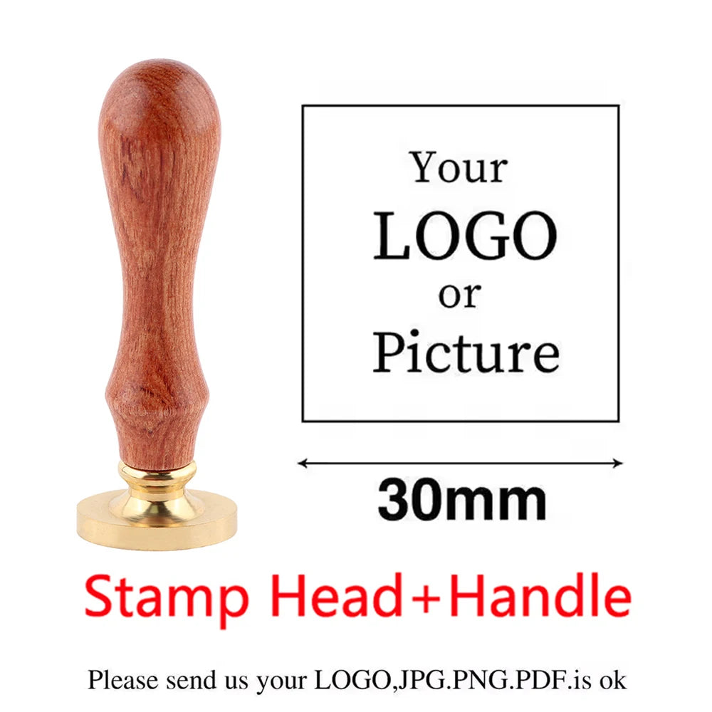 Custom Brass Wax Seal Stamp – Personalized Logo Head in 25–50mm