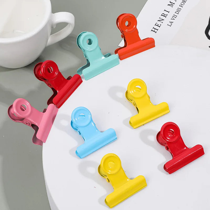 3cm Metal Long Tail Clip Dovetail Clip Retro Style Office Receipt Clip Girl Heart Round Tail Test Paper Folder School Supplies