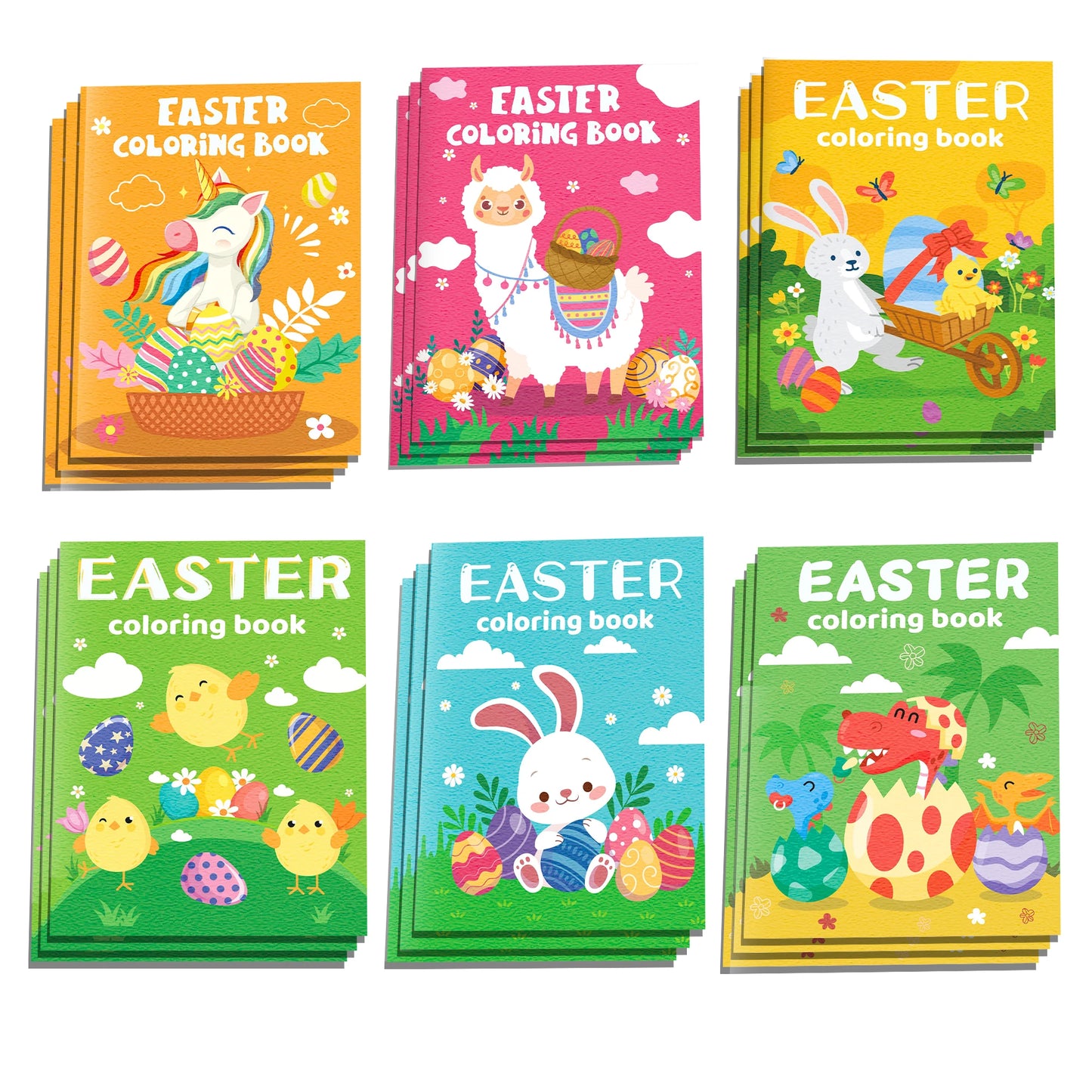 12pcs Easter Graffiti, Drawing Painting Books, Kids Gifts,Egg Bunny Rabbit Pattern,DIY Coloring Book,Birthday Party Gifts