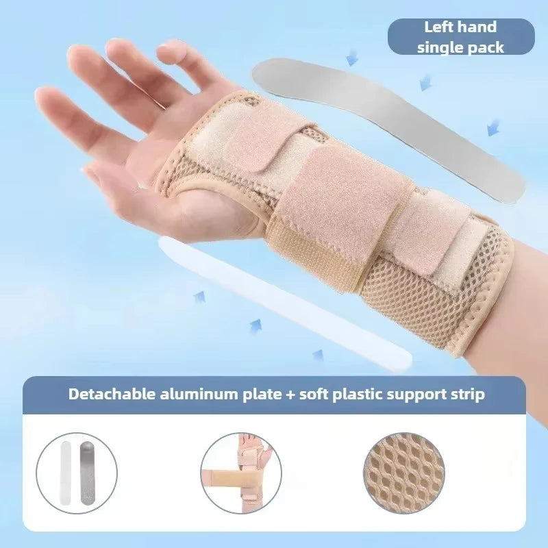 Adjustable Wrist Brace with Metal Splint Breathable Support for Sprains Carpal Tunnel Syndrome Injury Recovery for Pain Relief