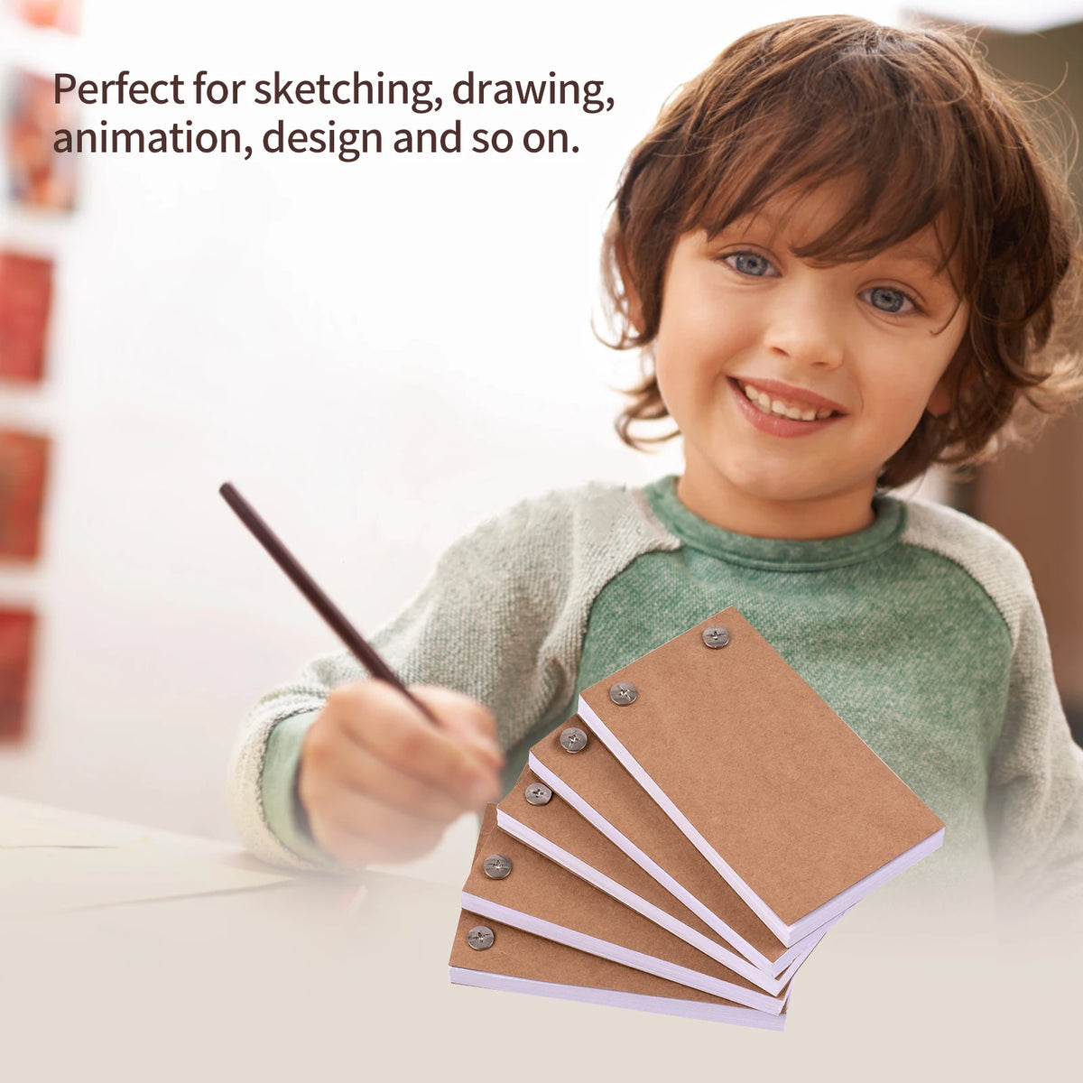 Blank Flip Book Kit with 300 Sheets Animation Paper Flipbook Binding Screws for LED Tracing Light Pad Drawing Sketching Animatio