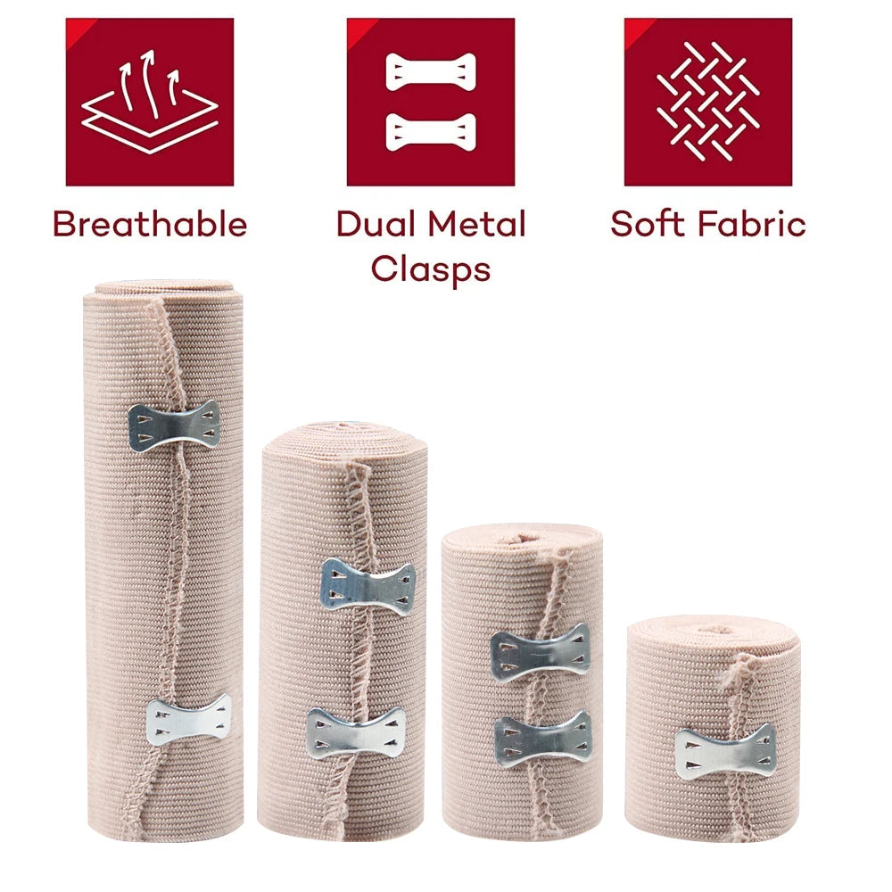 1 Roll Premium Elastic Bandage Wrap - Strong Compression Bandage Wrap for Wrists, Ankles, Feet and Knees