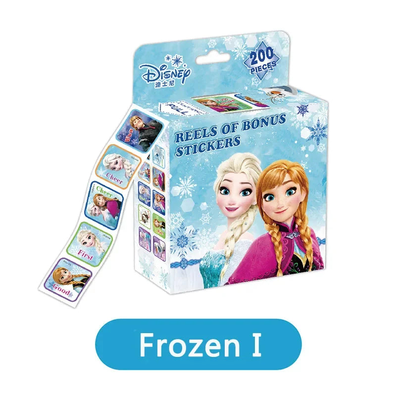 200Pcs/Box Disney Stickers Removable Cartoon Frozen Mickey Sofia Princess DIY Sticker Kids Girl Children Toys Birthday Gifts