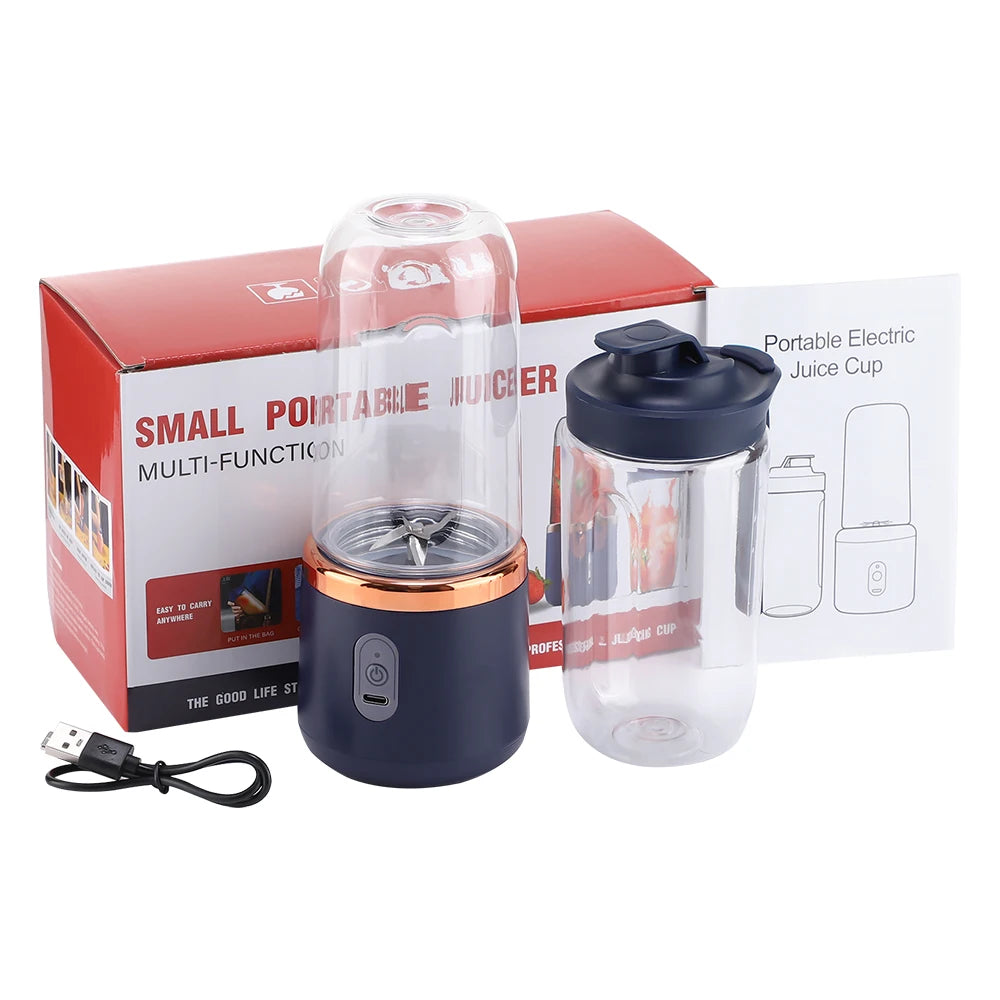 Portable USB Personal Mini Juicer Cup Handheld Travel Blender Single Double Cups for Water Bottles