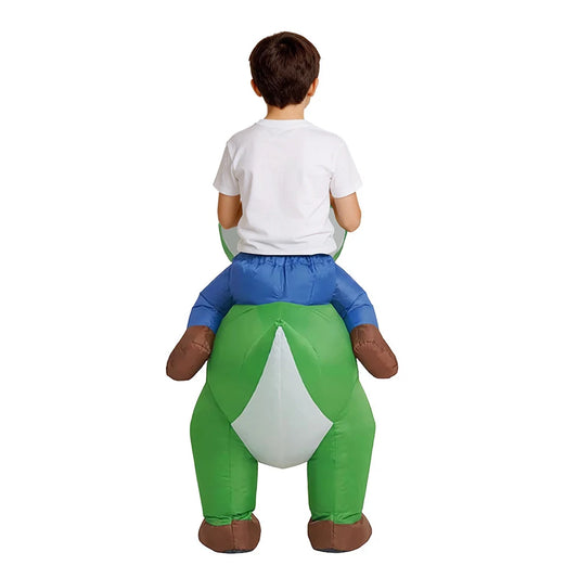 Anime Super Brother Yoshi Cosplay Inflatable Dinosaur Costume Halloween Carnival Party Outfit Quick Inflation Suit For Men Women