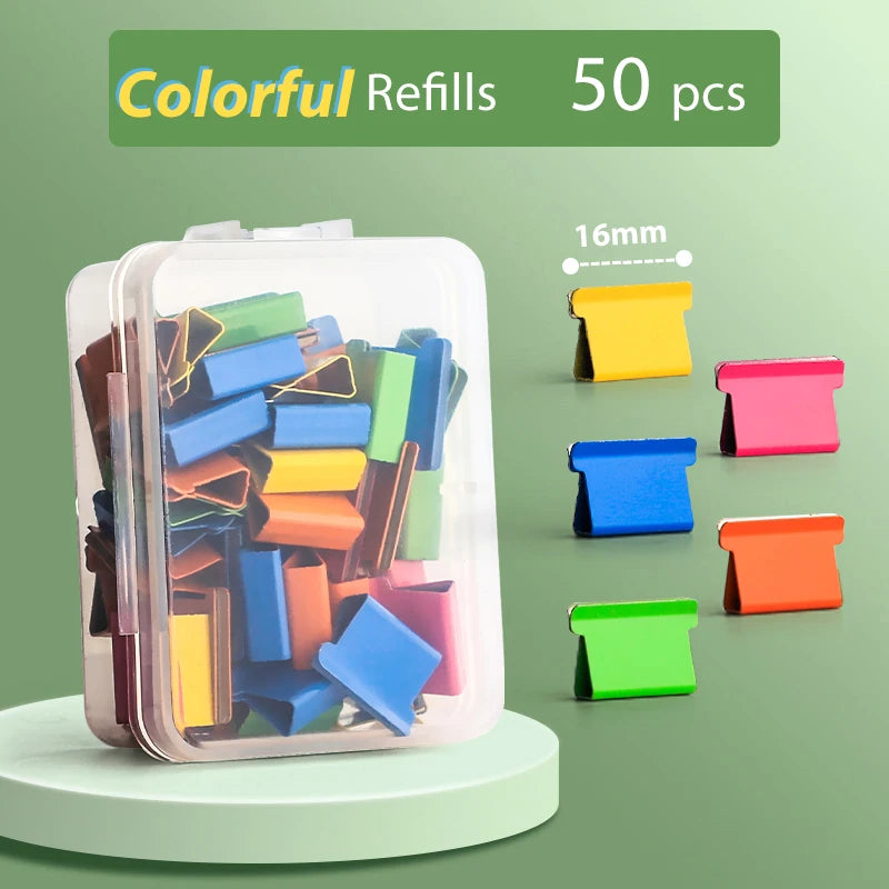 Mini Traceless Reusable Hand Clamp Push Stapler Paper Book File Office School Student Binder Binding Tools Supplies Accessories