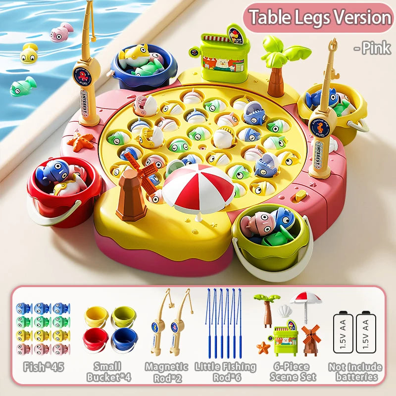 Magnetic Fishing Game - Educational Learning Toy with 2/6 Poles & 25/35/45 Fish for Kids Develops Fine Motor Skills