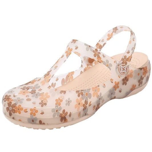 35-40 Womens Sandals Summer Shoes Mules Clogs Female Slippers Mujer Garden Zapatos Soft Bottom Breathable Flower Beach Footwear