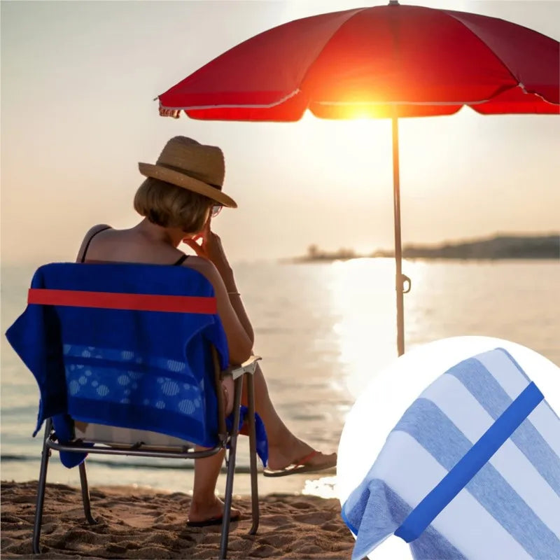 Beach Chair Towel Bands Stretchable Rubber Band Towel Strap Holder Towel Clips for Lounge Beach Pool Chairs Summer