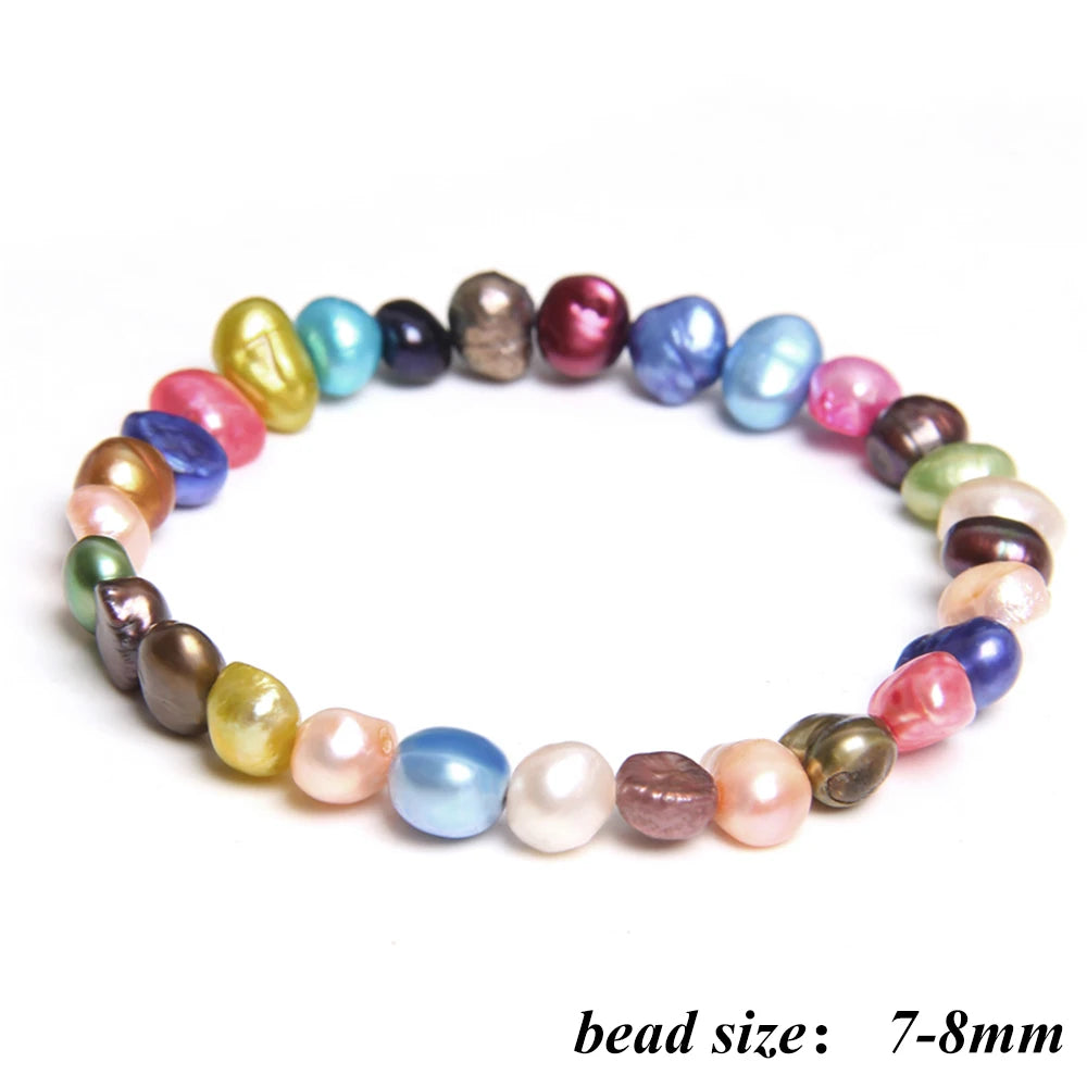 2024 New Natural Freshwater Pearl Stretch Bracelet Elegant Retro Female Pearl Bracelet High Quality Jewelry Gift For Women
