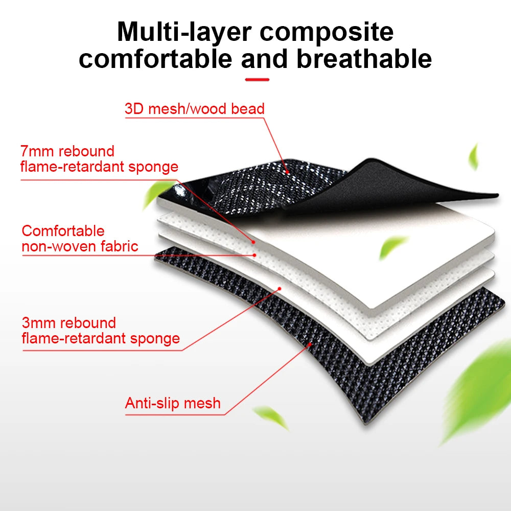 Car Wooden Bead Seat Cushion Singleseat Wood Bead Summer Cool Leather Car Seat Cover Breathable For Universal Car Chair Office