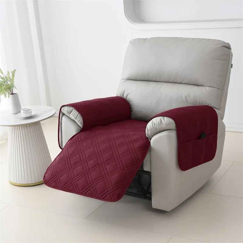 1Seater Quilted Recliner Sofa Seat Cover Dogs Pets Kid Anti-Slip Chair Covers Anti-wear Armchair Cushion Furniture Protector