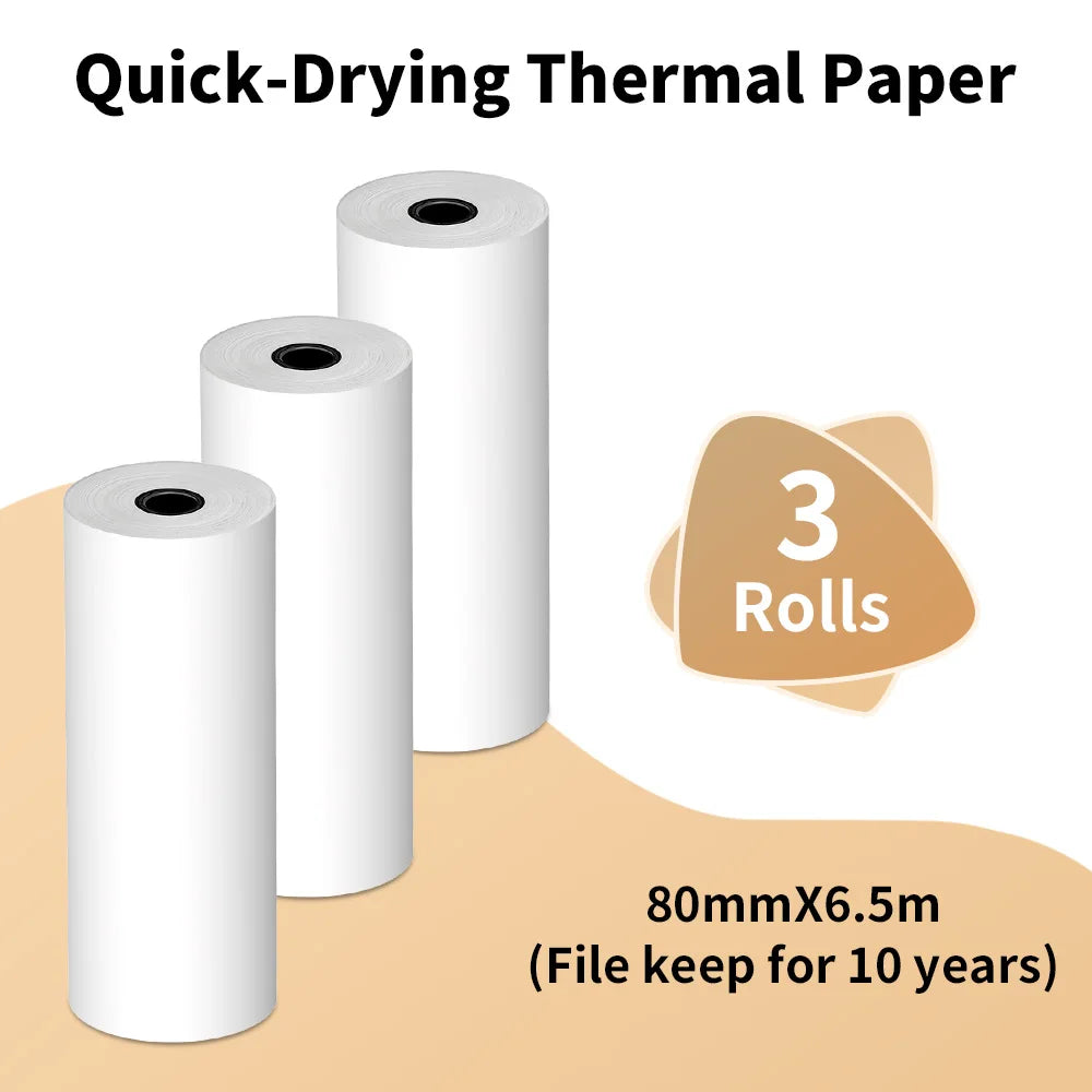 A4 Thermal Paper 216mm Paper Quick-dry Continuous Paper Suitab for Phomemo M08F/M832/M833/M834/M835 Portable Printer