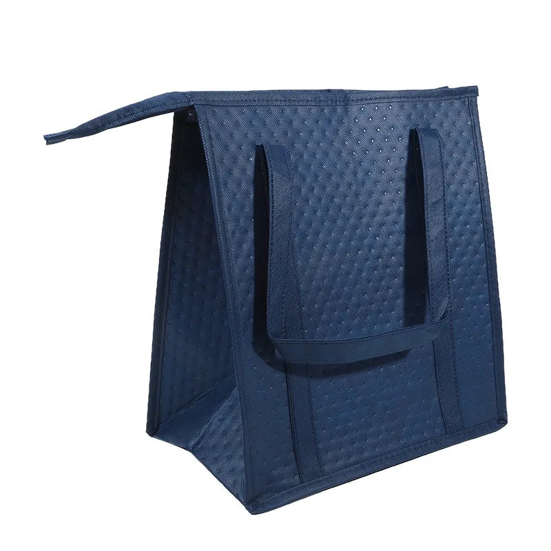 Large Insulated Reusable Grocery Bag With Zipper & Front Pocket, Keep Cool/warm For Hours For Camping Picnic, Fishing, Shopping