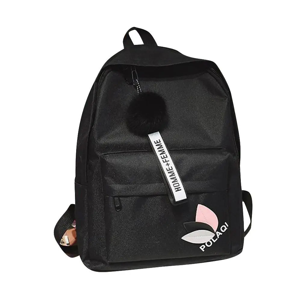 Printed Leaves Backpack Large Capacity Rucksack Zipper Portable Knapsack Female Shoulder Bag Simple Student Schoolbag