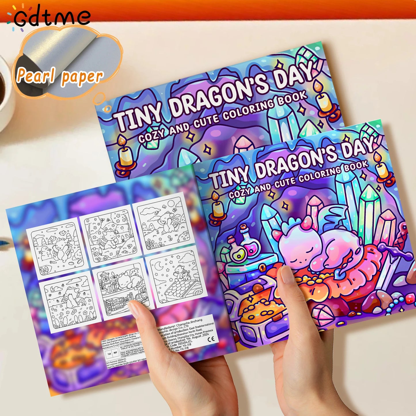 TINY DRAGON'S DAY COZY AND CUTE Coloring Book for Adult Relieve Stress Kill Time DIY Painting Drawing Book Kids Educational Toys