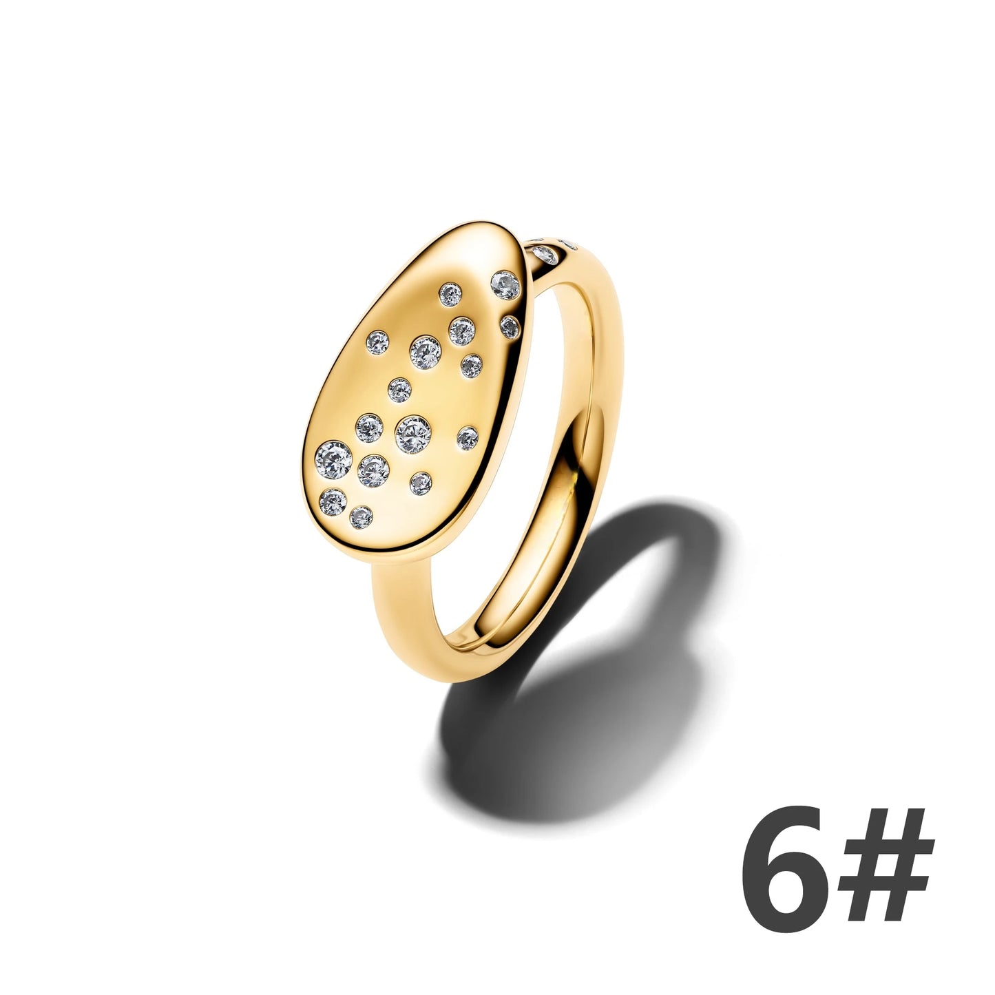 2026 S925 Silver Plated Paved Golden Ring Charm Luxury Stone Shell Nature Strength Cowboy Textured Safety Chain Fine Jewelry