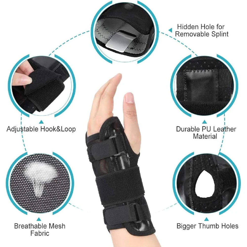 1PCS Adjustable Wrist Brace Night Support for Carpal Tunnel, with Metal Splint, Hand Brace For Pain Relief, Injuries, Sprains