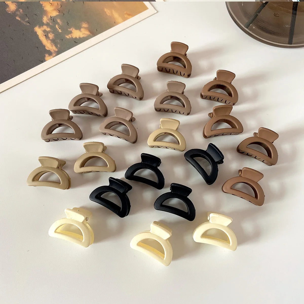 10Pcs/set Small Flower Hair Claw Clips for Women Girls Matte Rectange Jaw Clips Semicircle Barrettes for Thin Hair