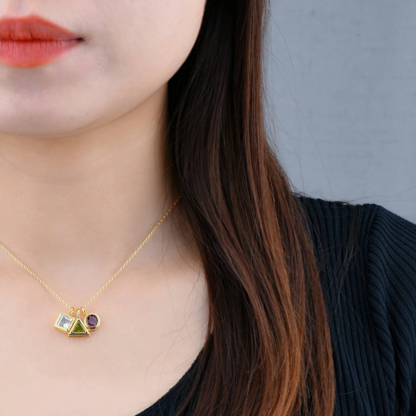 Natural Topaz Peridot Rhodolite Garnet Silver Yellow Gold Plated Pendant Women Special Unique Style Jewelry S925 Party Gifts