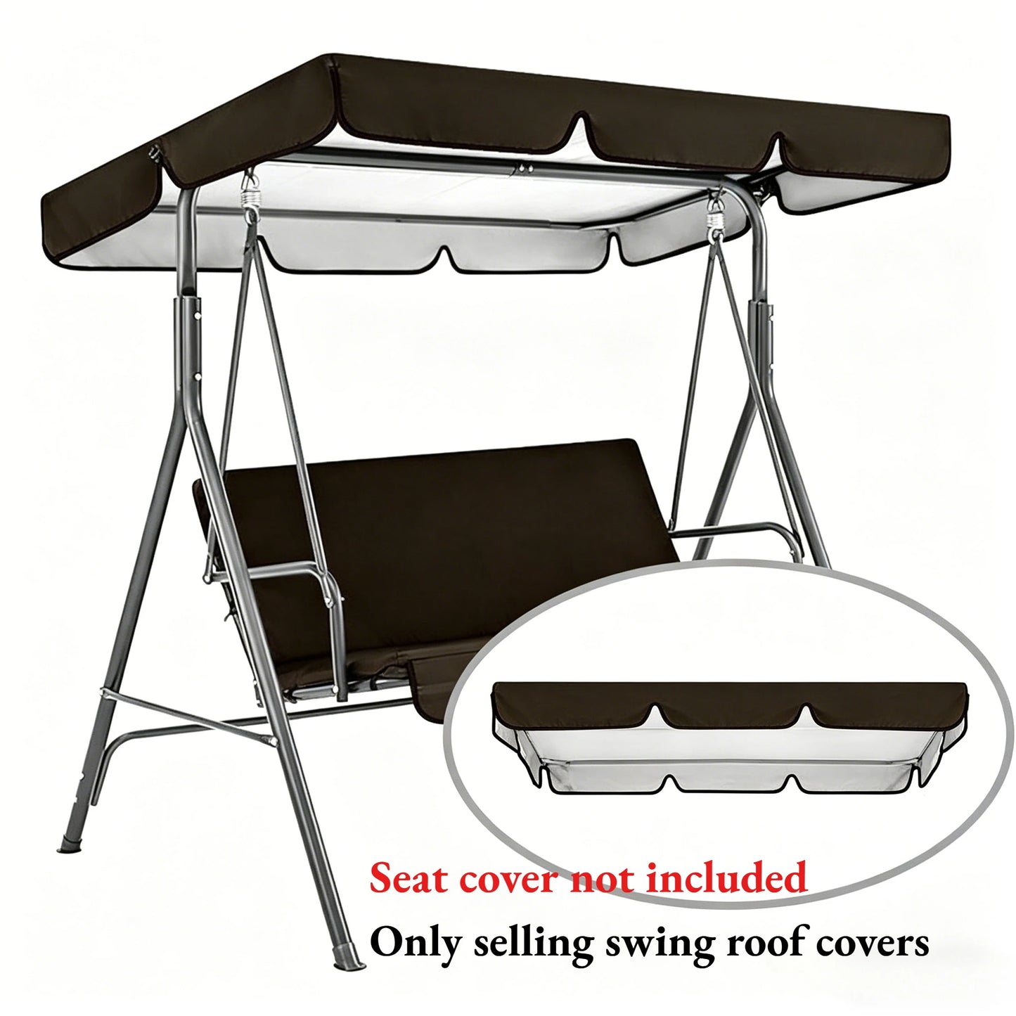 Leleya Swing Canopy Cover Oxford Fabric Waterproof UV Protection Sunshade Canopy for Patio Swing Chair Outdoor Use