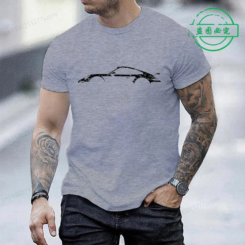 Minimalist Style T-Shirt for Men Women,Round Neck Short Sleeve Tee Shirts, Funny Race Car Printed T-Shirts for Men & Women Tops