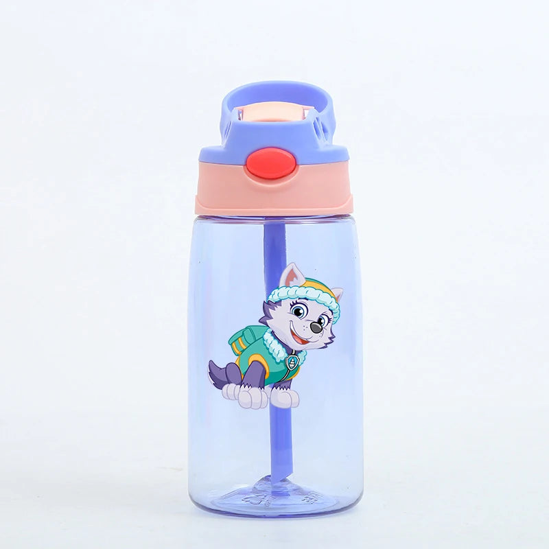 480ml Paw Patrols Water Bottle With Straw Portable Travel Bottles Gym Sports Fitness Cup Summer Cold Water Juice Drinking Bottle