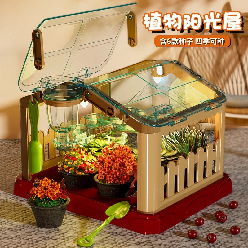 Kids Greenhouse Toy Plant Growing Kit With Tools Soil Observation Box STEM Education Science Experiment Kindergarten Home Garden