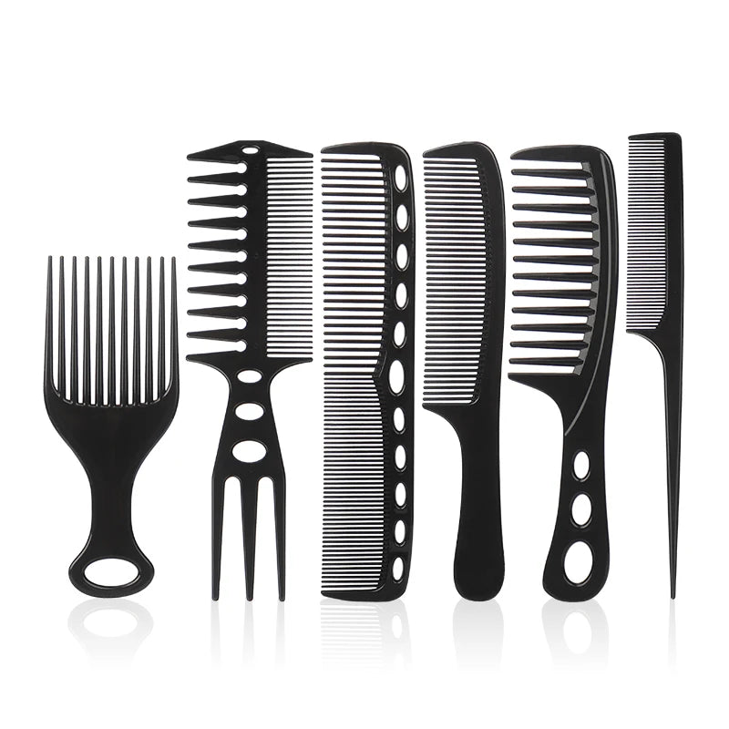 6pcs New Styling Hairdressing Men Women Beauty Salon Hair Hairdressing Black Brush Combs Hairbrush