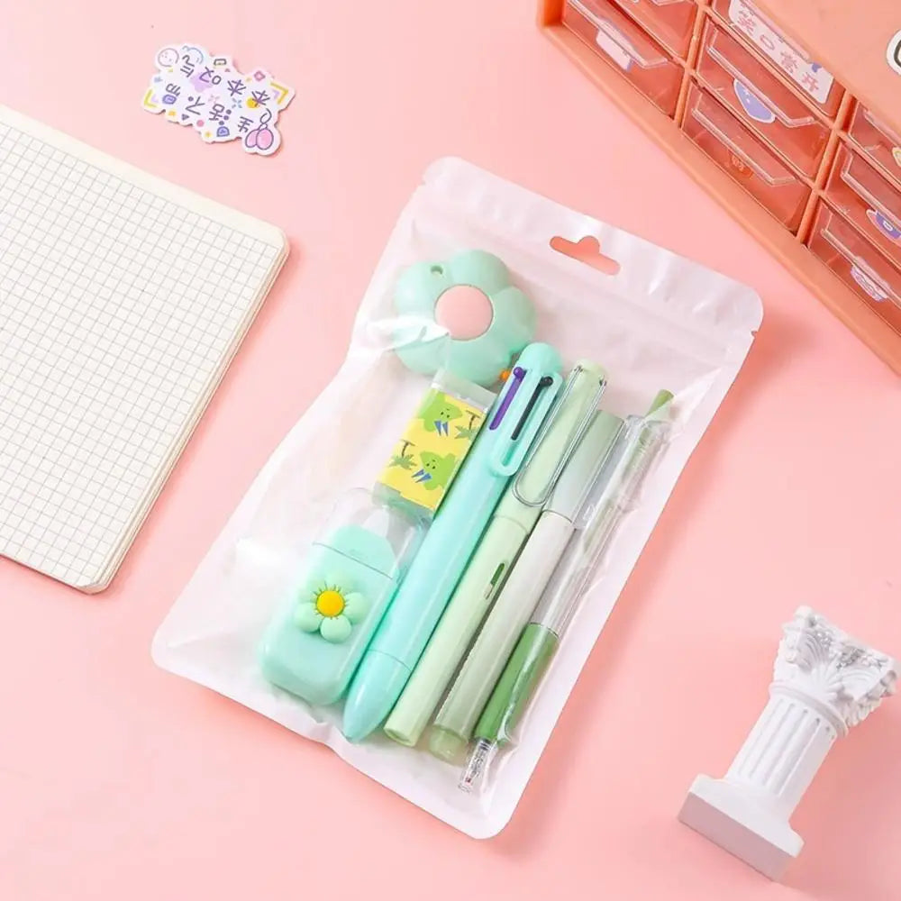7-In-1 Stationery Set Children Back To School Gel Pen Highlighter Ballpoint Pen Eternal Pencil Tape Eraser Kids Prize Xmas Gift