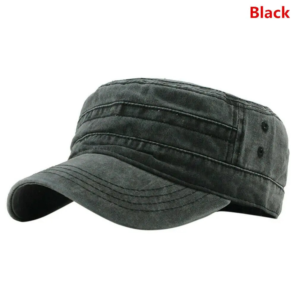 Big Head Man Large Size Pure Cotton Army Flat Cap Outdoors Baseball Cap Summer Polyester Plus Size Military Hat