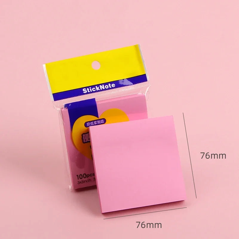 100sheets Color Sticker Notes Sticky Notes Pads Posits Stationery Memo Notepad Notebook School Office Posted It Paper Sticker