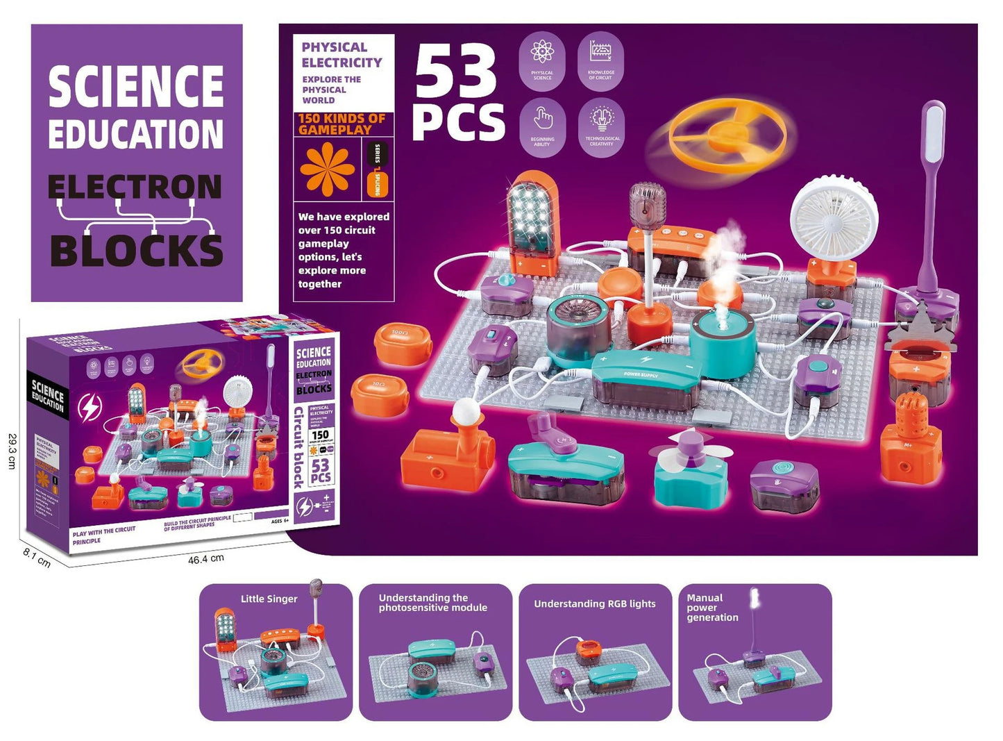 STEM Science Experiment Set for Kids - Electronic Building Blocks Physics Circuit Experiment Toys for Education And Learning